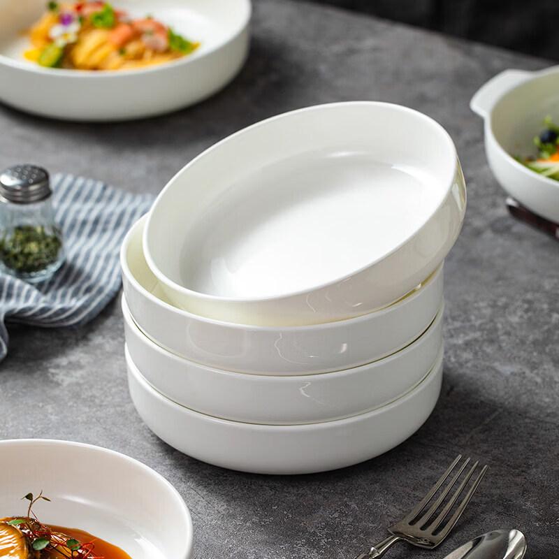 Qiwei Nordic Pure White Bone China Deep Plate чисто-белый