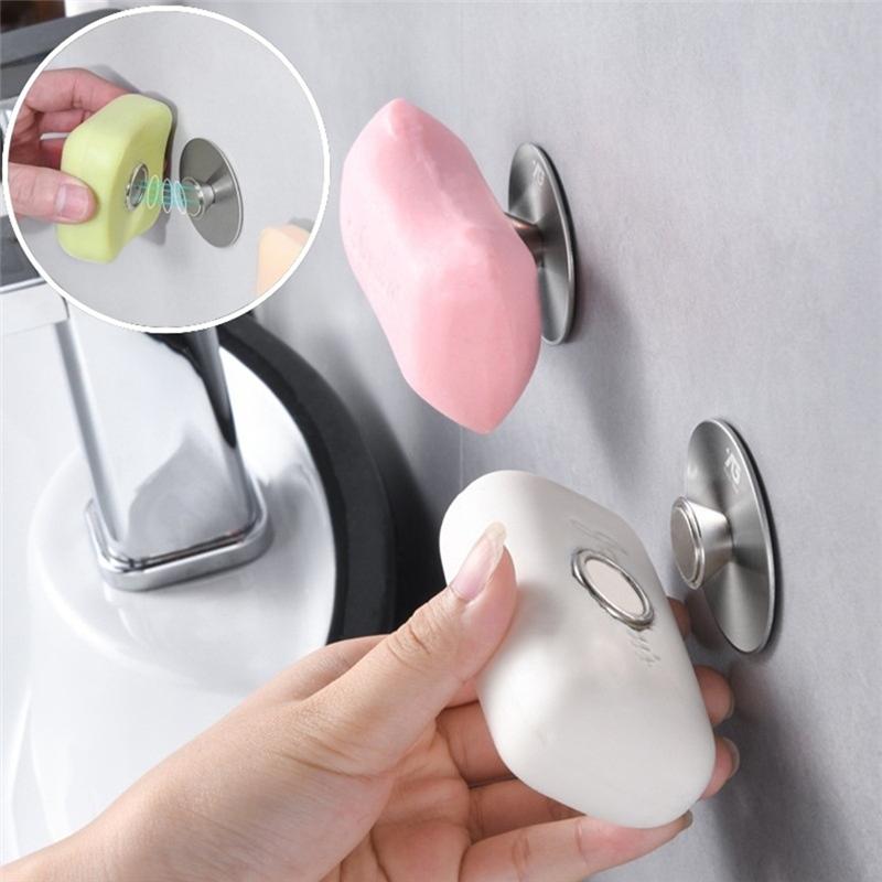 Practical-Non-Perforated Wall-Mounted Magnetic Bathroom Soap Holder Universal Soap Storage Rack Soap Rack Supplies