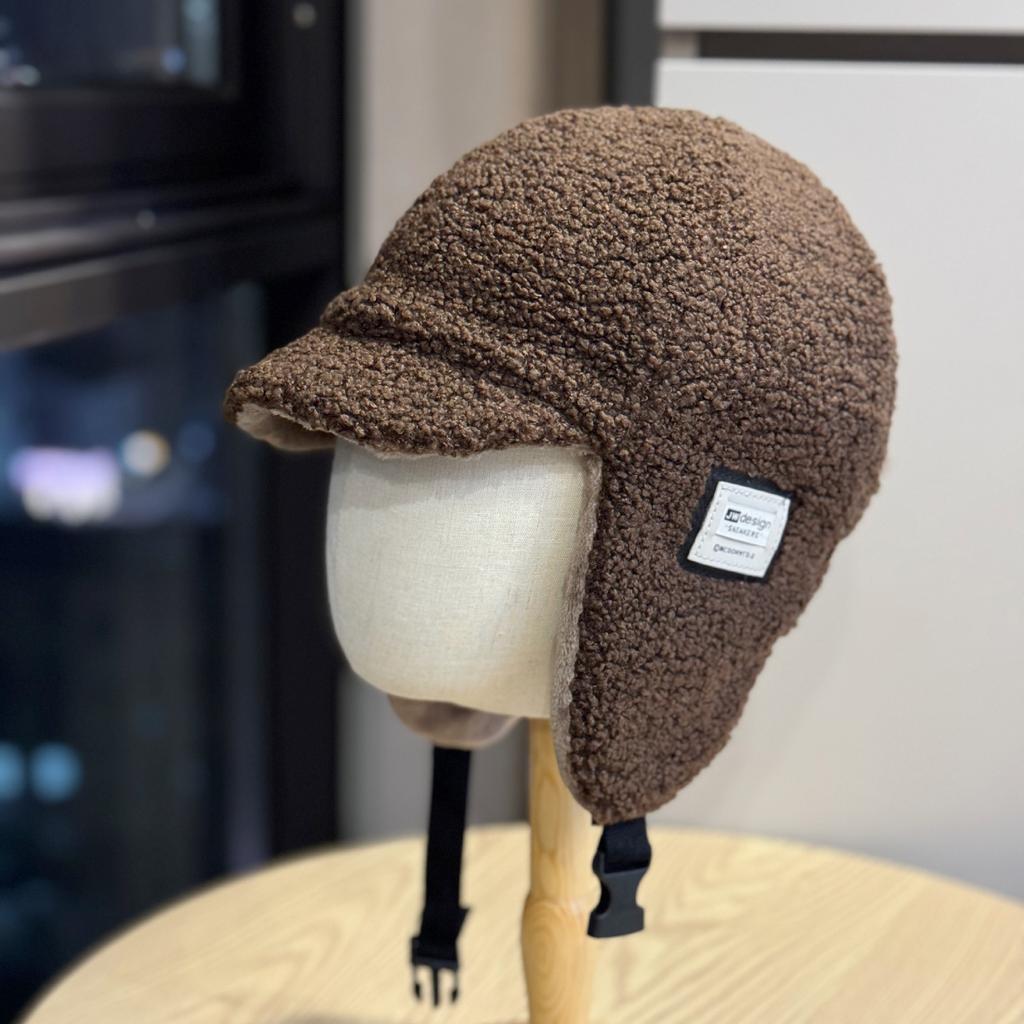 New Outdoor Cold Proof Lei Feng Hat for Men In Winter Plus Velvet and Thickened Warm Cotton Hat for Women Lamb Velvet Ear Protection Flying Hat