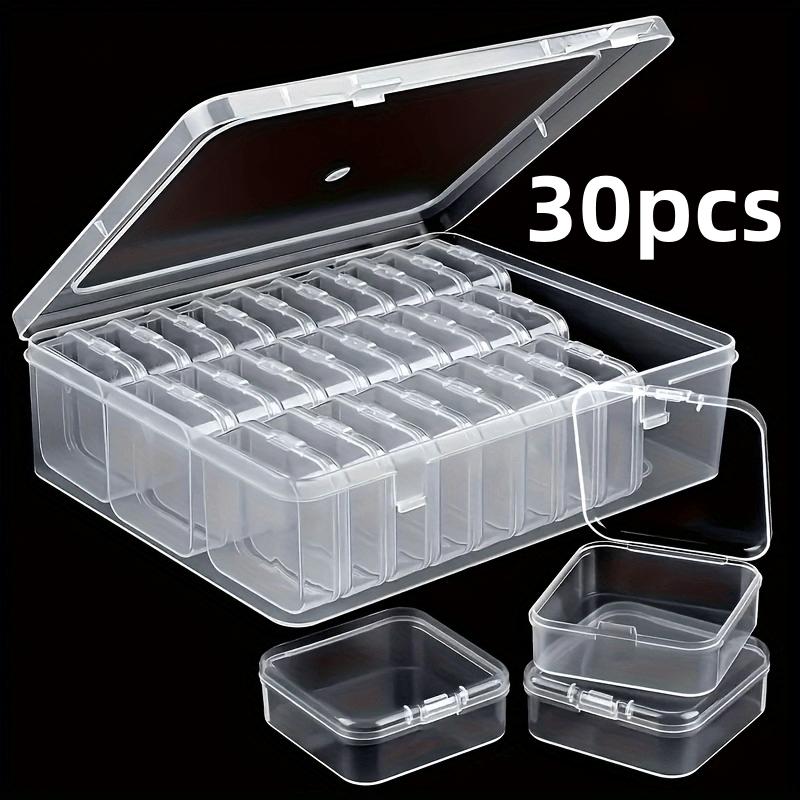 

Набор из 30 прозрачных пластиковых коробок для хранения - портативный и универсальный органайзер для украшений, бусин, аксессуаров для волос и мелких предметов прозрачный