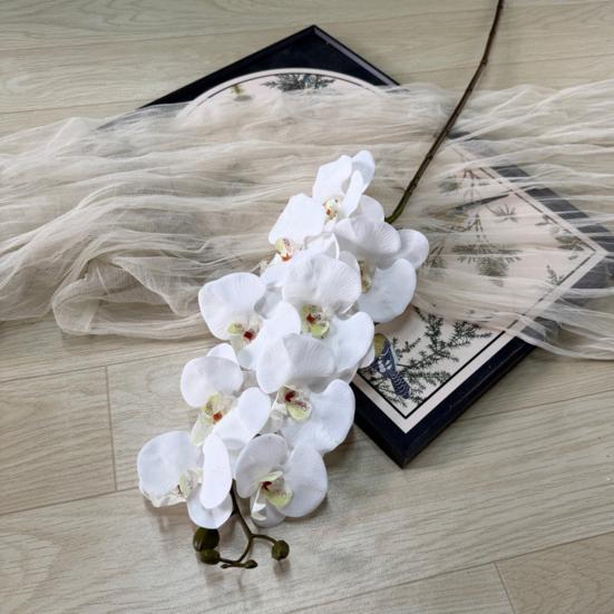 Faux Orchid Stems 39 Inch Artificial Phalaenopsis Flowers with 9 Heads Full Blooms for Valentine's Day Home Office Wedding Party Decor