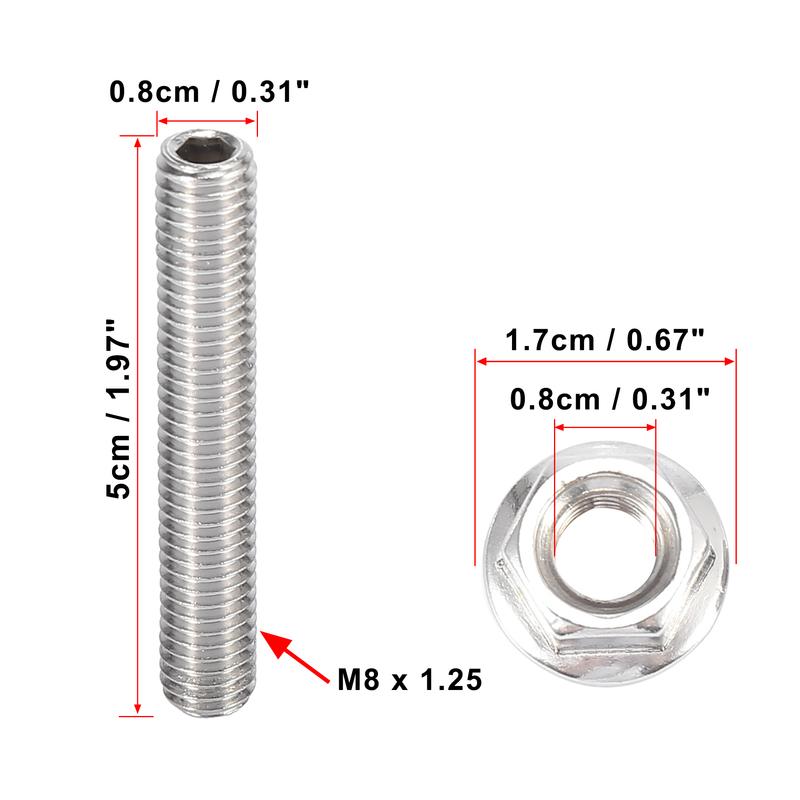 X Autohaux 16pcs Auto Stainless Steel Exhaust Manifold Bolt Stud Hardware for Ford 4.6 5.4 Liter V8 2 Manifolds Car Accessories