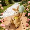 The retro brown rabbit statue decoration ornament with eggs is suitable for Easter home garden desktop decoration.