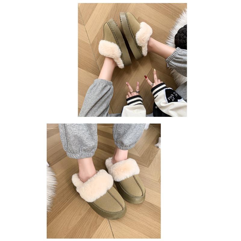 Winter New Snow Shoes Plus-size Flat Short Shoes for Women with Fleece and Thickened Warm Snow Boots for Women
