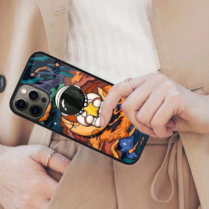 Cute Galaxy Astronaut Magnetic Phone Case For APPLE iPhone 17 Air 16 14 13 12 Pro Max 15 Plus Wireless Charge With MagSafe Cover