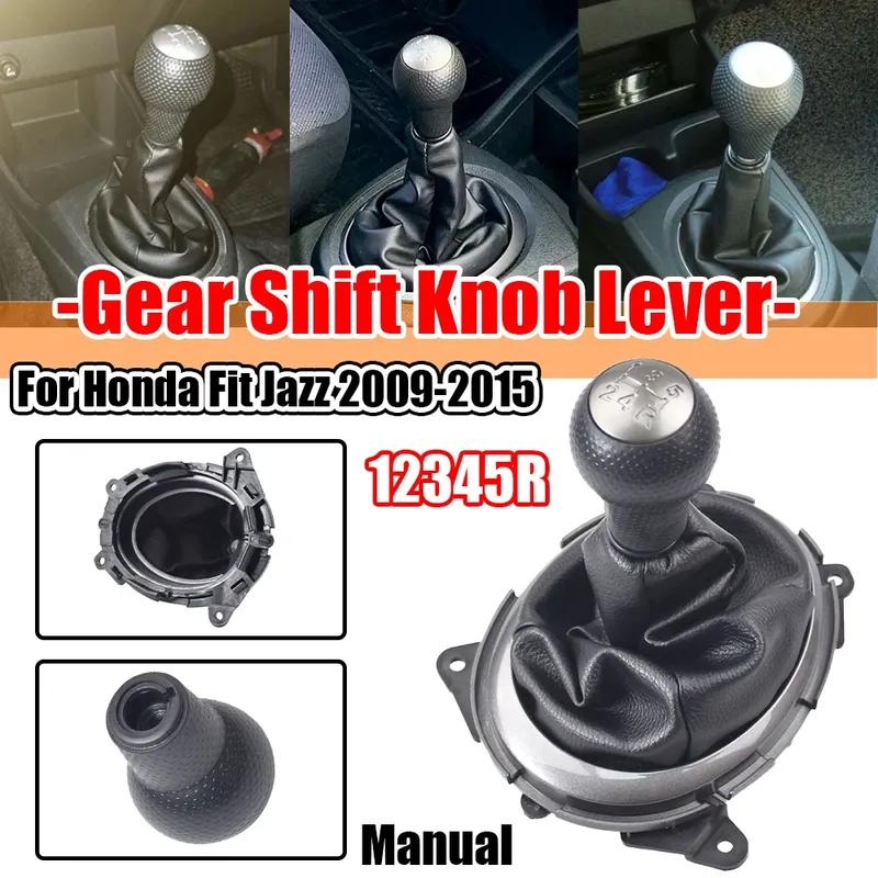 Gear Shift Knob Shifter Lever Stick Gaiter Boot Cover Car Accessories For Honda Fit Jazz 2009 2010 2011 2012 2013 2014 2015