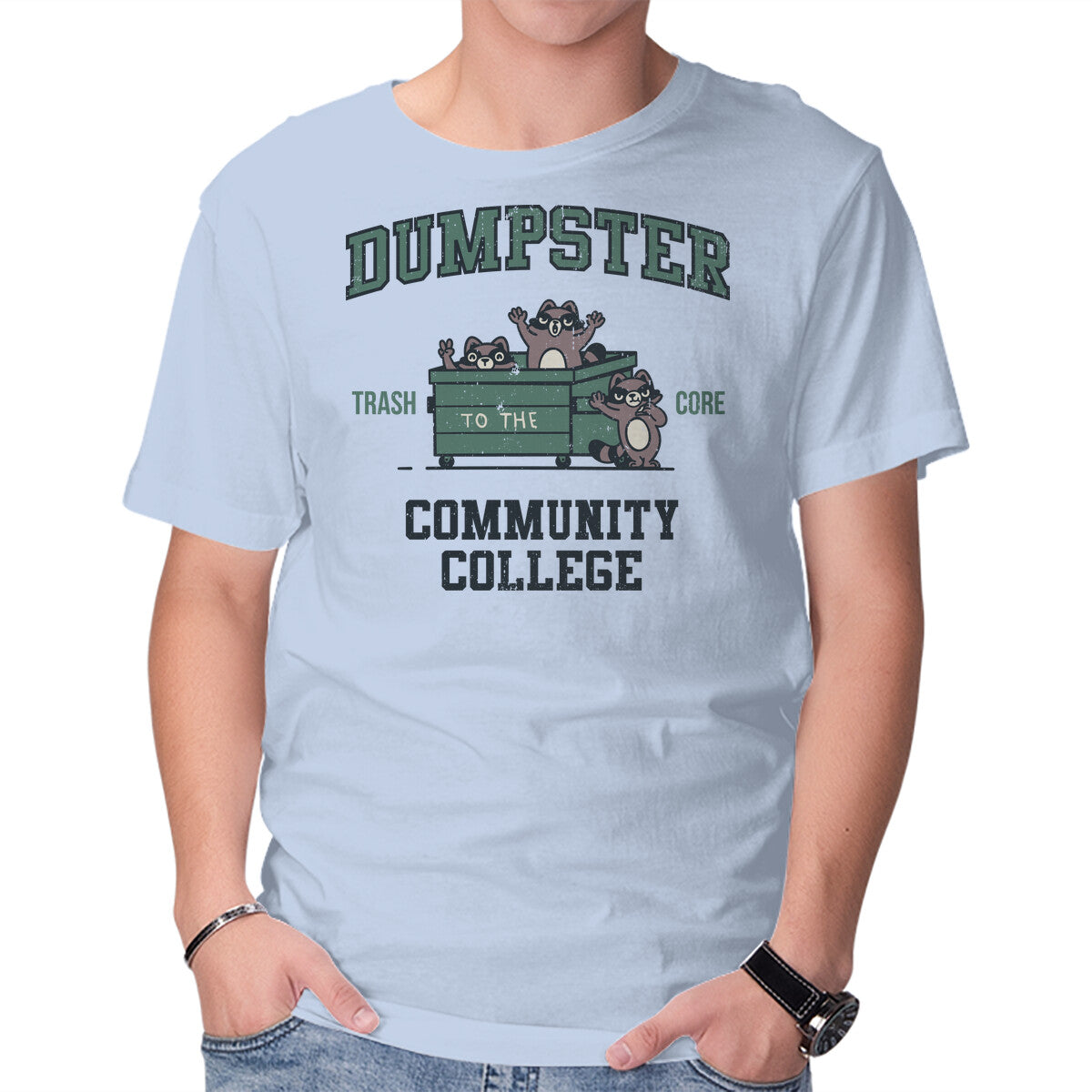 Unisex Crew Neck T-Shirt Dumpster CC Graphic Short Sleeve Casual Tee S