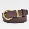 Small Two-piece Pin Buckle Imitation Leather Belt for Women's Dress Decorative PU Belt