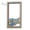 Three Dimensional Fish Relief Decorative Sign, Wooden Hollow Ocean Themed Wall Art, with Adhesive Rustic Plaques Tape No Drill for Living Room Bedroom