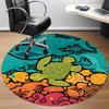 1pc Ocean Creatures Office Round Area Rug,  Mat Suitable For Office, Under Office Chairs Bedroom Living Room Home Decor, Room Deco