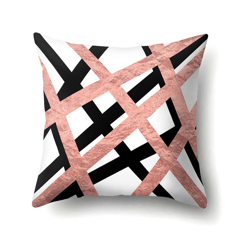 Polyester Pillow Case Automobile Decoration Home Printed Pillow Case Automobile Sofa Simple Waist Cushion Cover