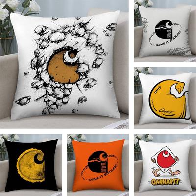 Luxury C-Carhartts-S Brand Pillow Case Plush Fabric Soft Double Sided Print Sofa Cushion Cover Throw Pillow Covers