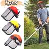 1pc Garden Grass Trimmer Safety Helmet Hat with Full Face Mesh Protective For Logging Brush Cutter Forestry Protection