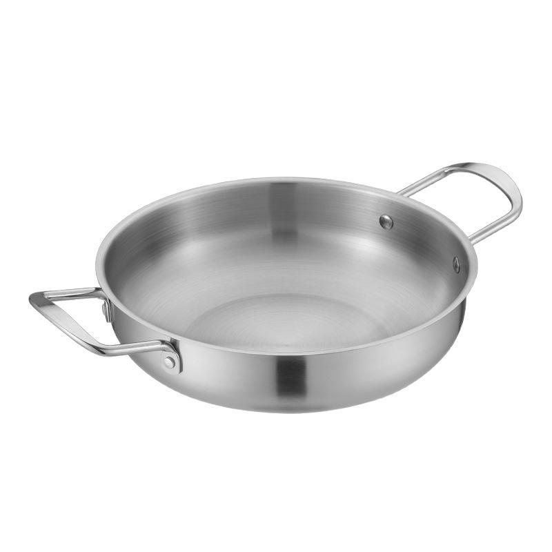 Stainless Steel  Pot With Double Handles Food Grade Perfect For Cooking Ramen Seafood Home Restaurant Use