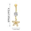 Dual Color Rhinestone Piercing Belly Dangled Design Flower Rhinestone Belly Ring  Seaside Vacation