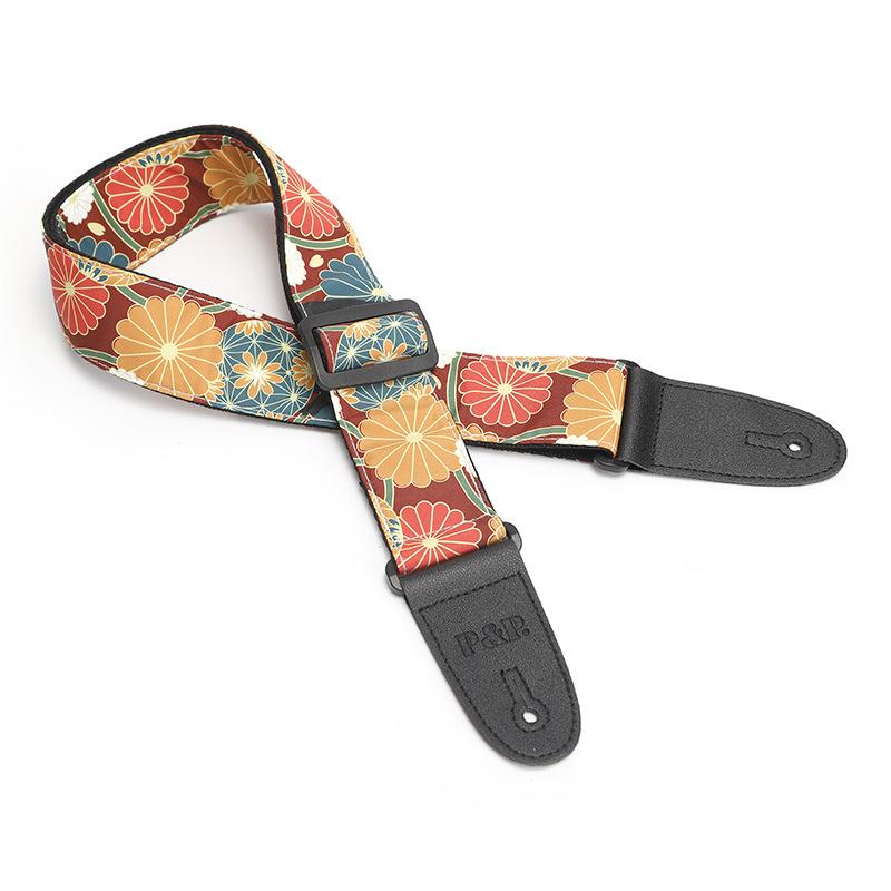 Printed guitar strap, PP guitar strap, universal strap, heat transfer printed instrument ribbon, double-layer thickened