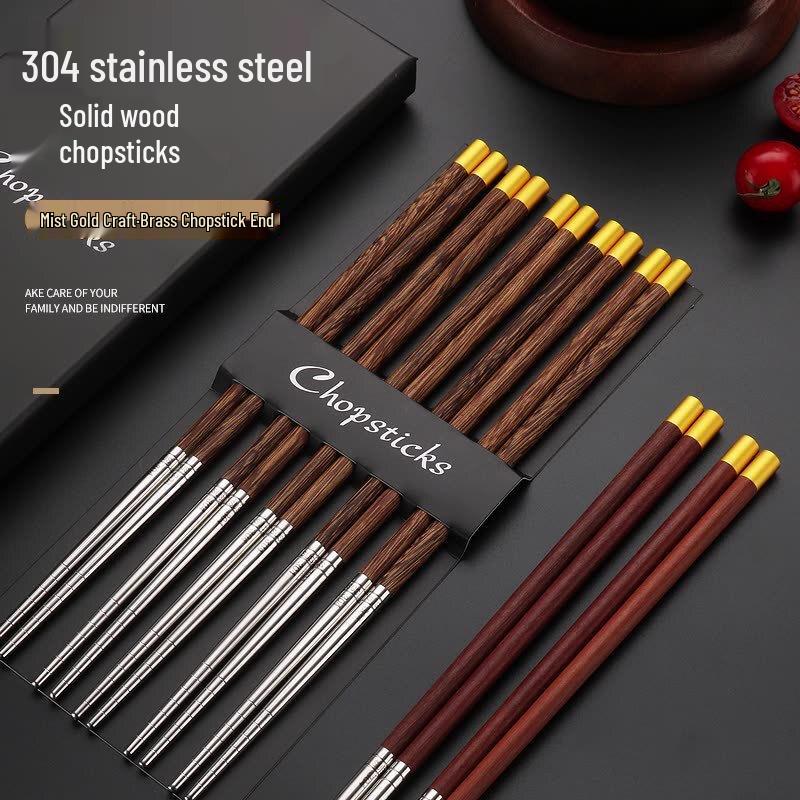 Zhishi 304 Stainless Steel Chinese Style Chopsticks Gift Set