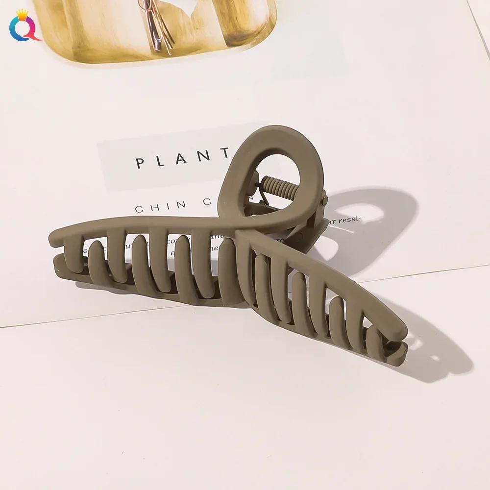 11cm Women Hair Clip Cross Matte Hairpin Fashion French Elegant Hairgrips Large Hair Claw Clips Girls Korean Hair Accessories