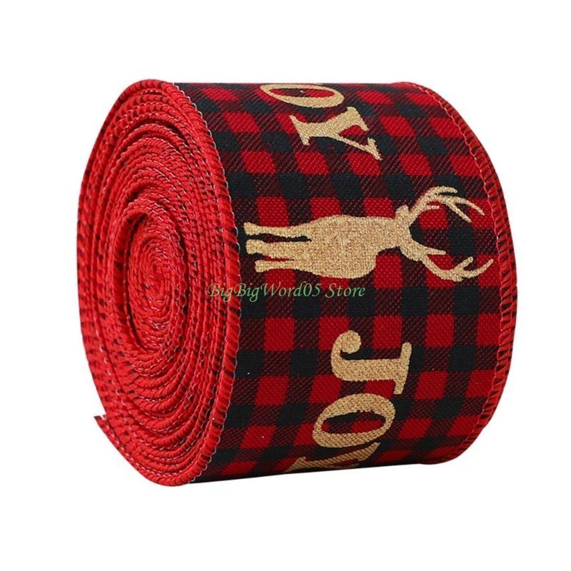 24TE Ribbons Christmas Burlap Craft Ribbon DIY Bowknot Gift Wrapping Supplies for DIY Christmas Tree Decor