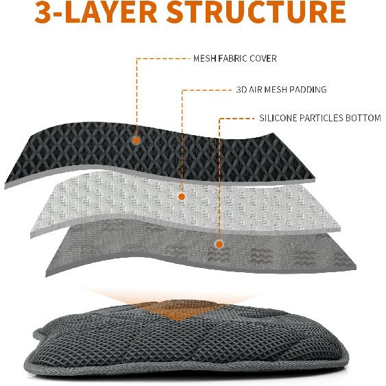 Car Seat Cushion For Driving,Slip-Resistant 3D Foam Mesh Office Chair Cushion To Relief Sciatica & Back Coccyx Tailbone Pain (1)