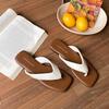 Fashion and comfortable black non-slip flat-bottomed flip-flops women's summer wear 2025 new square head soft bottom cool slippers