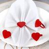 6Pieces Elegant Heart Napkin Rings Accessories for Celebration Like Valentines Day Weddings and Anniversaries