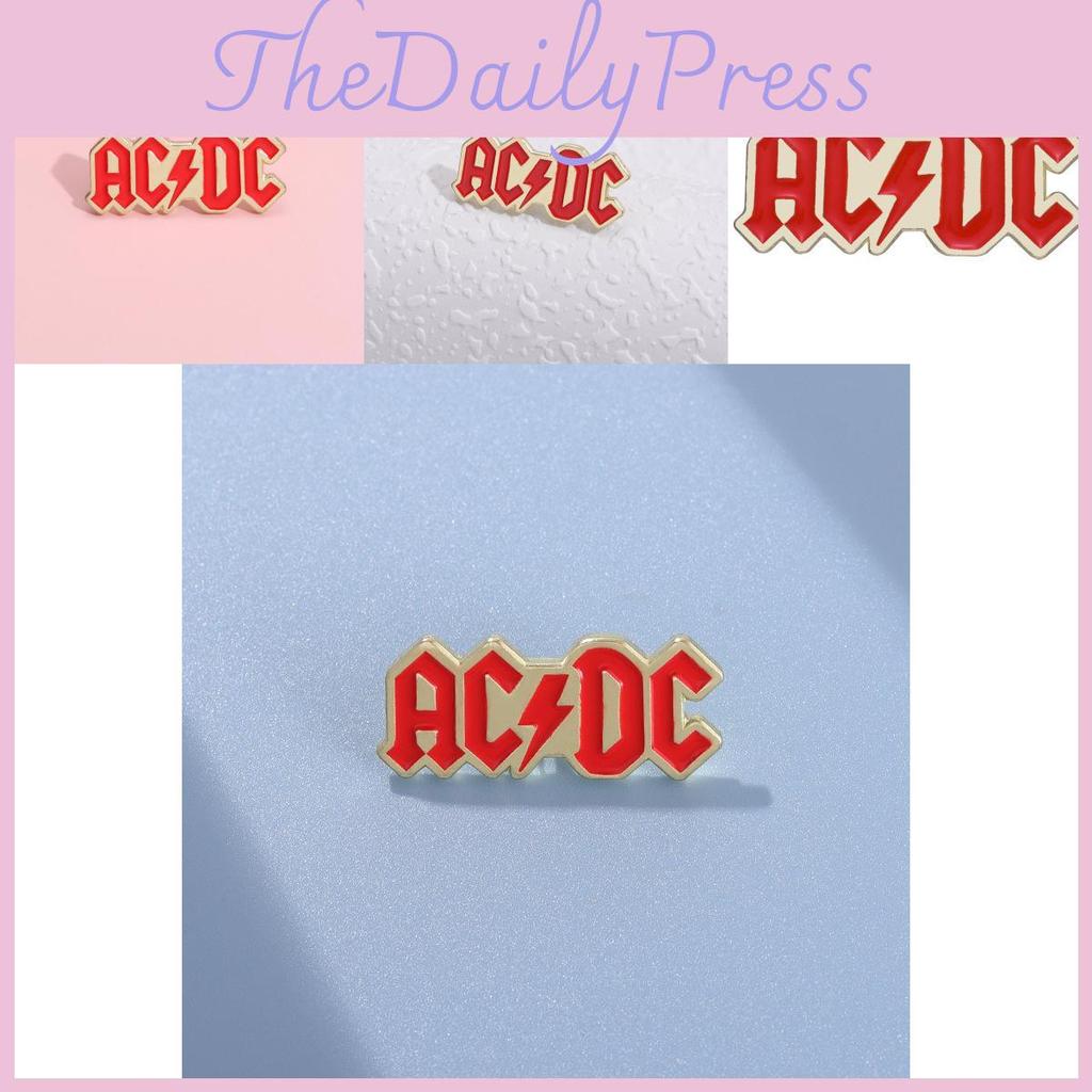 Fashionable Rock Acdc Band Pin Chic Geometric Letter Design Ideal Gift All For