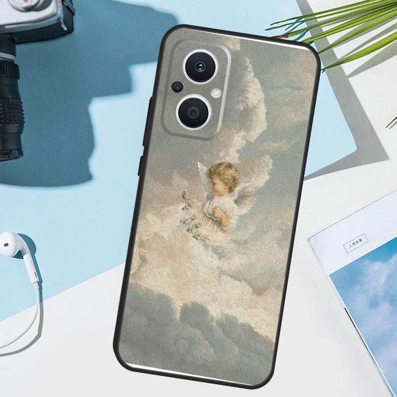 Cartoon Angel Baby Printing Cover For OPPO Reno 12F 11F 13F 14F 8T 7 8 Lite 10 11 12 13 14 OPPO Find X9 X8 X6 X5 Pro Case