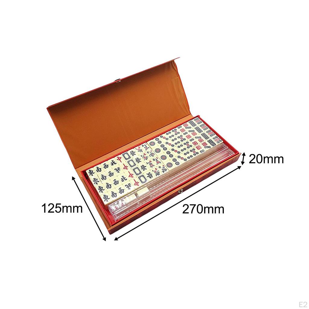 Portable Chinese Family Mahjong Travel Set Games Accessories Board Single 2x1.4x1cm