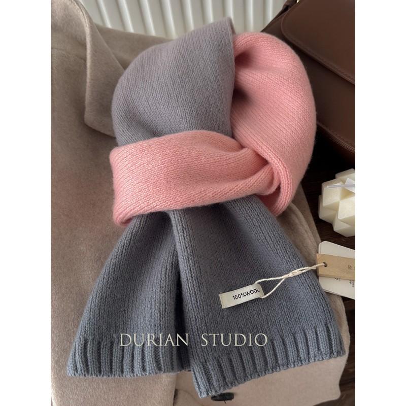Womens Gradient Knit Wool Scarf Winter Warm Thick Neck Wrap 100% Pure 160x20cm Fashion Accessory