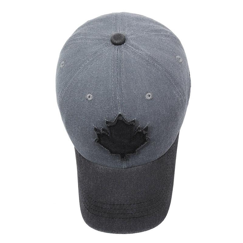 European and American Maple Leaf Retro Baseball Men and Women Washed Cotton Duck Tongue Spring Summer Outdoor Color Matching Hat
