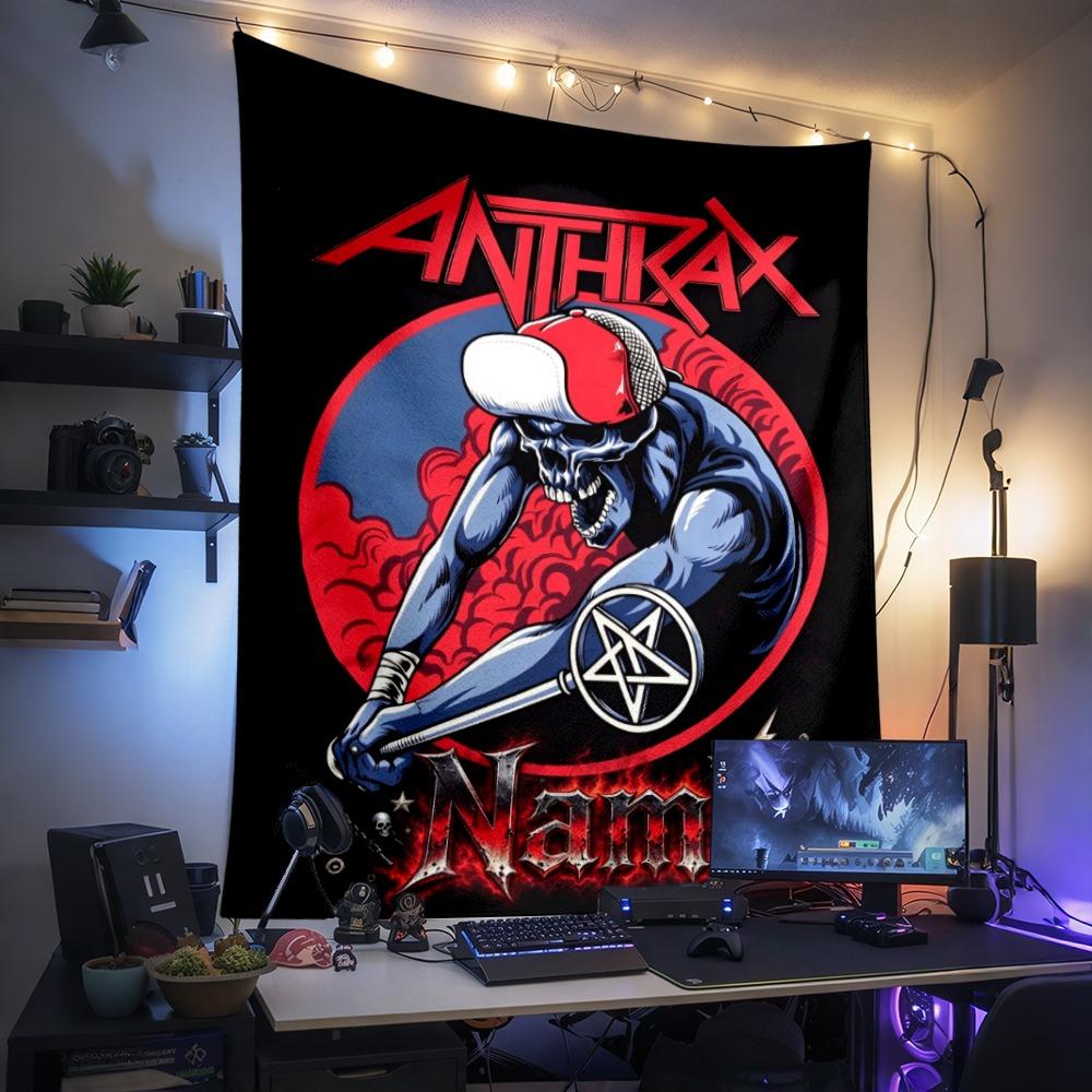 Custom Name Anthrax Skull Tapestry Wall Hanging for Bedroom, Living Room & Dorm Decor, Modern Home Wall Art
