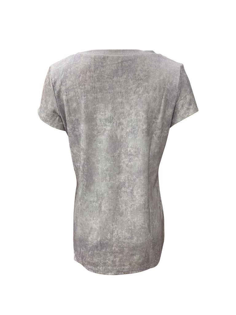 2023 European & American Halloween Skull Print Casual Women's Short Sleeve Sweatshirt Top