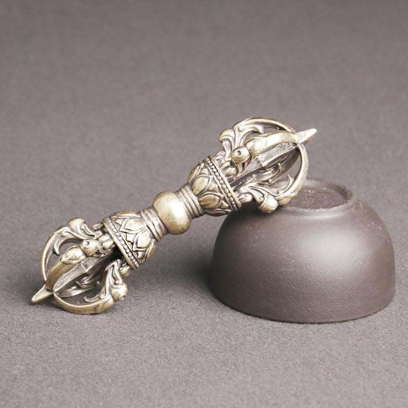 Copper Five-pronged Vajra, Esoteric Buddhist Ritual Tool, Vajra Stake, Amulet, Feng Shui Keychain, Vajra Charm
