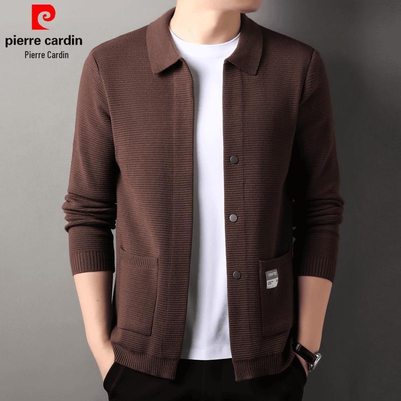 Pierre Cardin Men's Long-Sleeve Knit Cardigan Jacket for Spring and Autumn