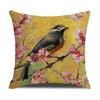 Watercolor Bird Cushion Cover Pillowcase Home Decor Office Sofa Pillowcase Home Decor Pillowcase