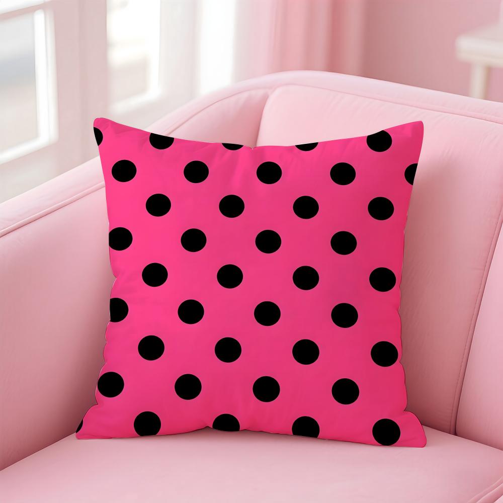Simple Art Large Polka Dot Pattern Cushion Cover Pillowcase Short Plush Invisible Zipper Room Sofa Cushion Cover