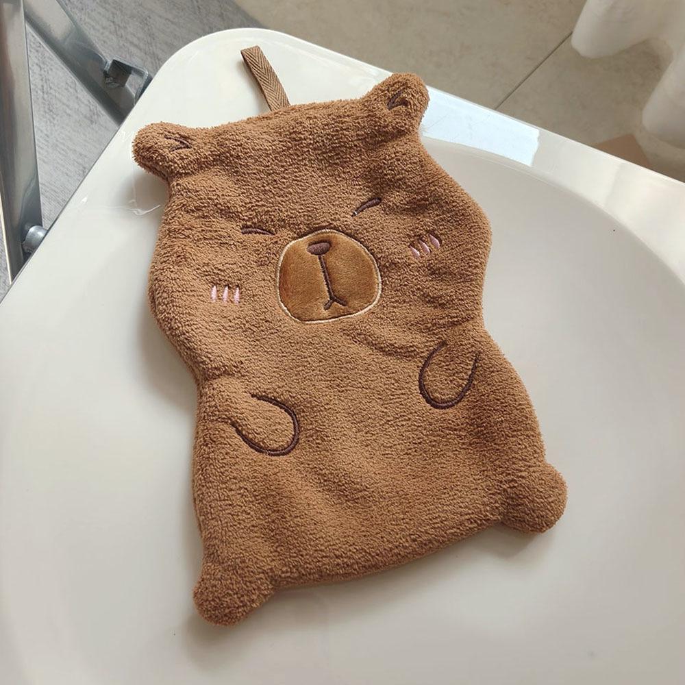 Adorable Capybara Kids' Absorbent Hanging Towel for Bathroom & Kitchen - Perfect Souvenir Gift