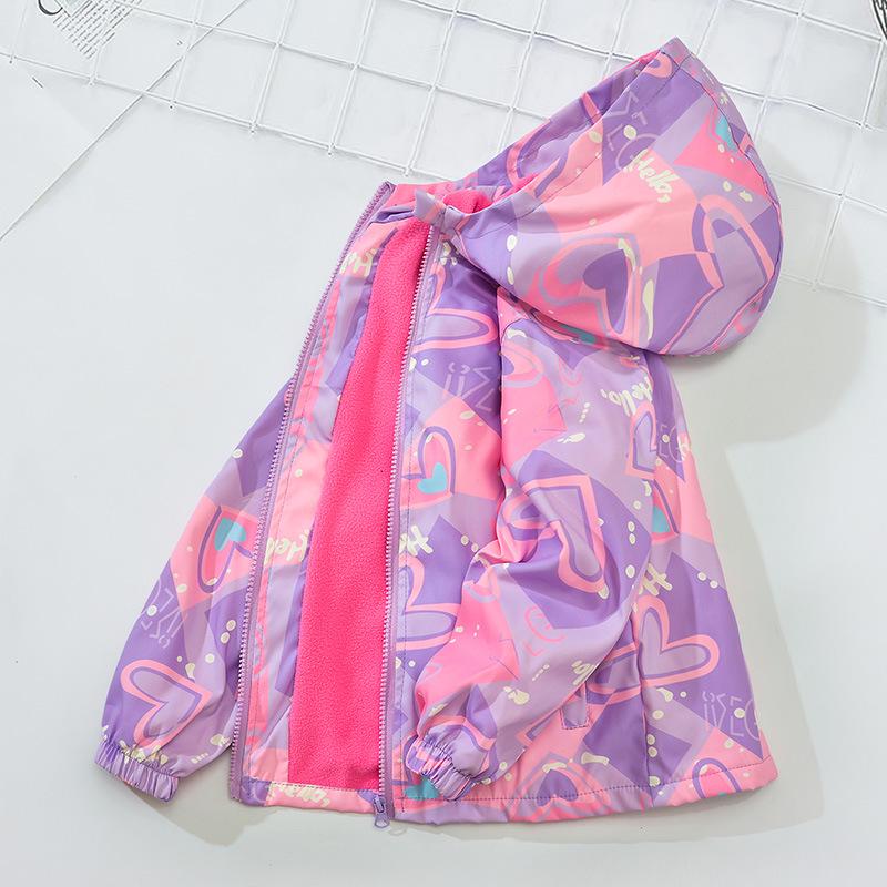 

Девичья ветровка в корейском стиле на флисовой подкладке - осенне-весенний верх для улицы 110 cm фиолетовый