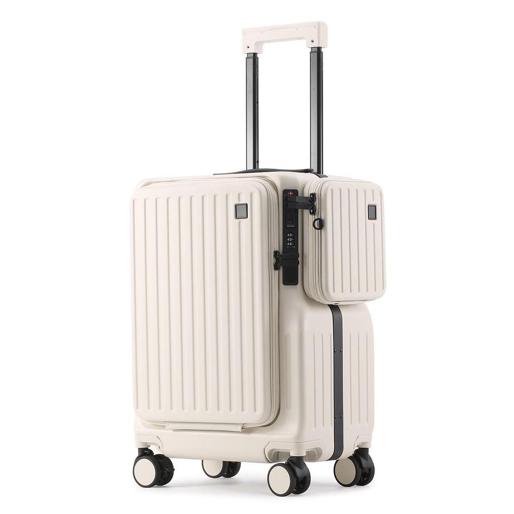 20-Inch Stylish Front-Opening Carry-On Suitcase for Short Trips and Business Travel