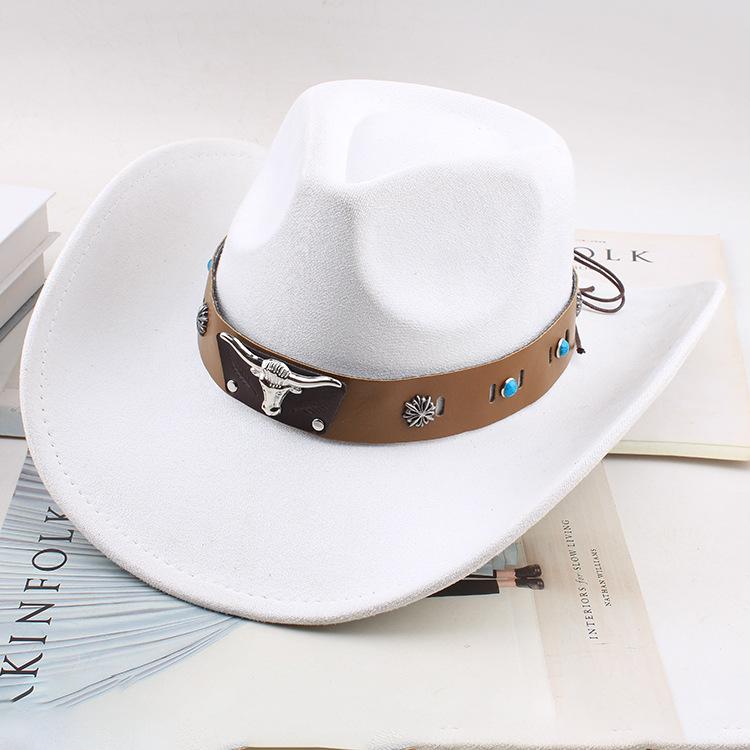 Western Cowboy Style Tibetan Fashion Top Hat Autumn/Winter New Collection Deer Skin Velvet Large Edge Riding Hat