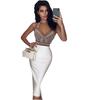 2022 Halter V-Neck Beaded Bandage Midi Dress - Slimming Evening Style