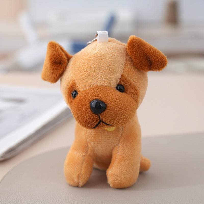 

Dog Toy Plush With Keychain Soft Short Plush Pp Cotton For Enthusiasts Pet коричневый