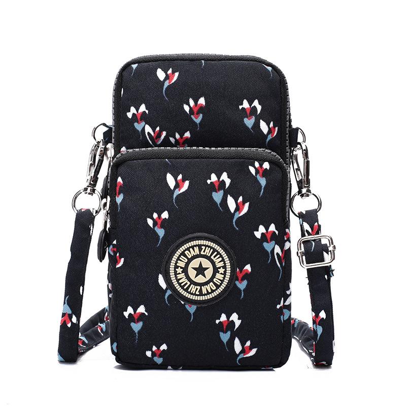 Women Portable Mobile Phone Mini Bags Nylon Waterproof Crossbody Bag Retro Fashion Purse Lady Wallet Clutch Trendy Wrist Arm Bag