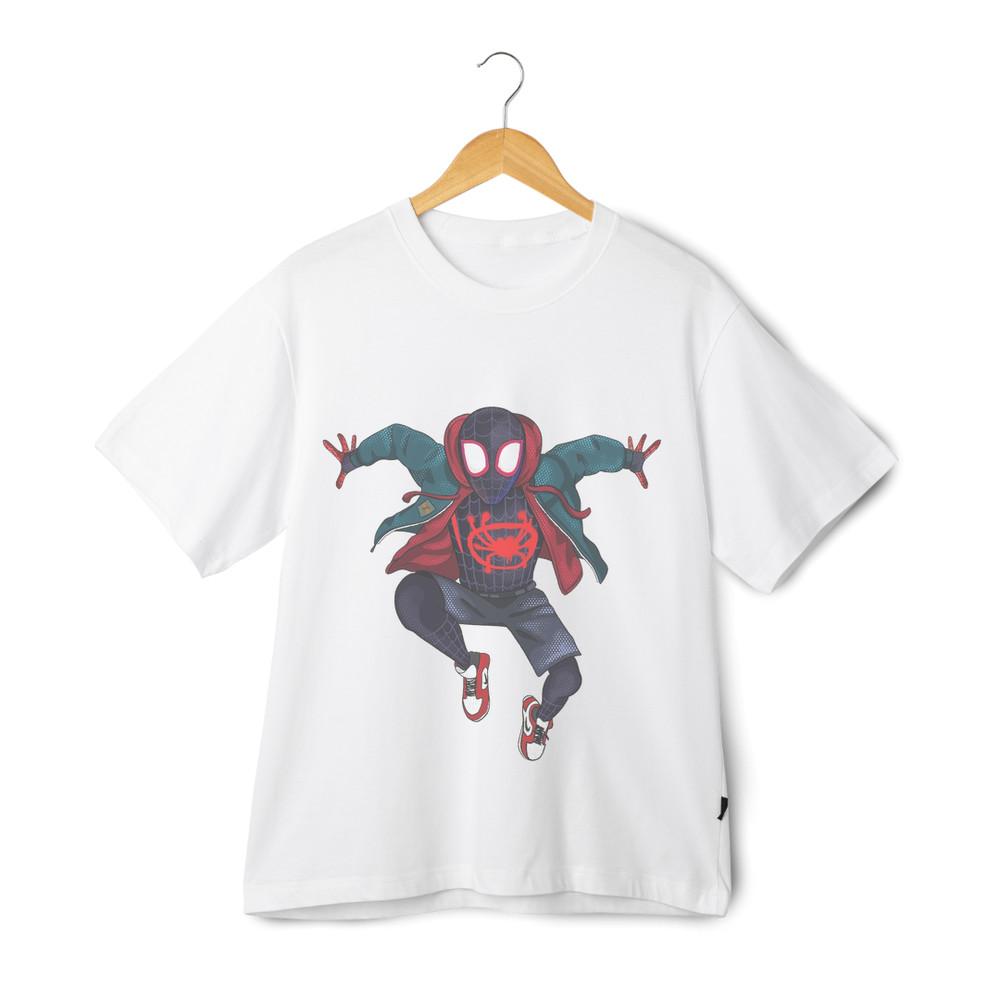 

Miles Morales Jump T-Shirt – Into the Spider-Verse Action Pose Tee – Marvel Hero 2XL