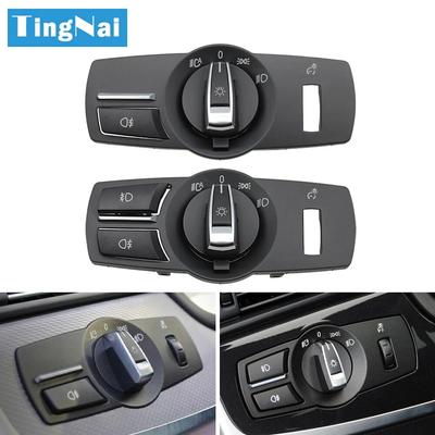 LHD RHD Headlight Lamp Rotary Button Foglight Switch Cover Panel Trim For BMW 5 5GT 6 7 X3 X4 Series F10 F11 F07 F06 F01 F25 F26