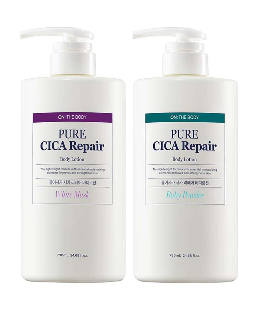 Pure Cica Body Lotion 730ml x 2 (Musk / Baby Powder - Choose 1)
