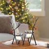 Pack of 4 Christmas Reindeer Tealight Candle Holders with Glass Holders Christmas Decorations for Home Office Church Table Decoration Indoor Outdoor