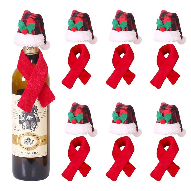 Festival Wine Bottle Cover Merry Christmas Decoration for Home Red Wine Bottle Bag Xmas New Year Dinner Table Decor Navidad