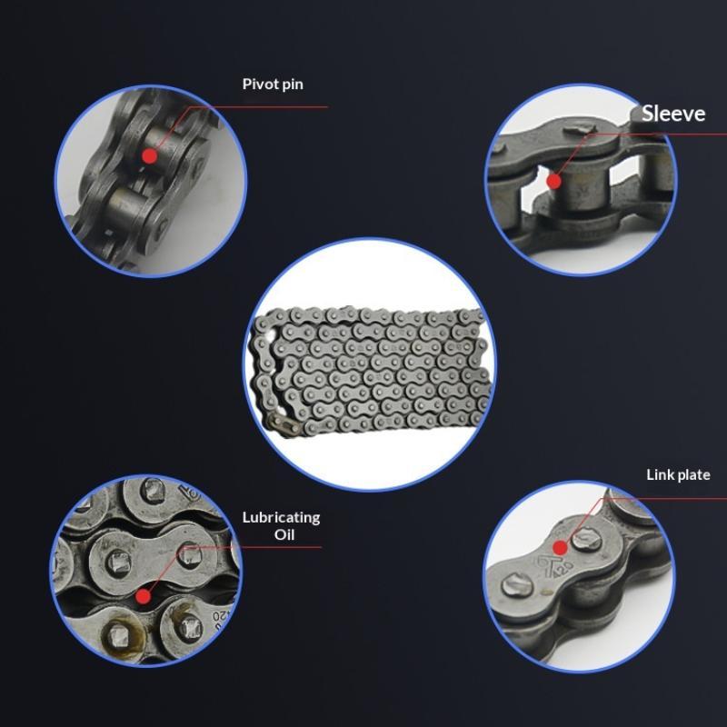 Heavy Duty Motorcycle Drive Chain Hardened Steel High Strength Wear Resistant For Off Road Riding Motorcycle Replacement